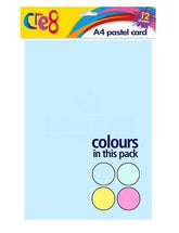 12PK ASSORTED CRE8 A4 PASTEL CARDS/SHEETS